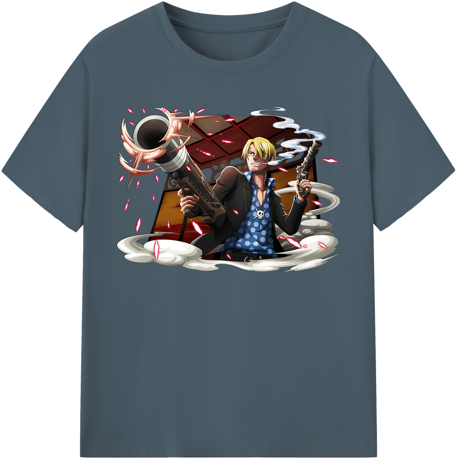 ワンピース サンジ ONE PIECE Sanji 綿100％半袖Tシャツ（フロントプリント）